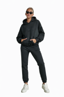 Dres Damski 90% Bawełna Bluza z Kapturem + Spodnie czarny